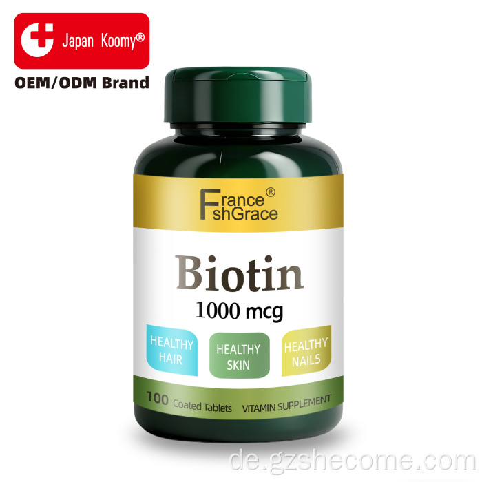 Shecome Biotin-Tabletten zur Unterstützung der Gesundheit von Haaren, Haut und Nägeln